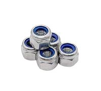 Écrous hexagonaux autofreinés nylon inox 316 pour marine auto et construction industrielle (200,M6)
