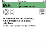 Écrous hexagonaux DIN 6924 8 M 6 galvanisé 069248100060000 (100 pièces)