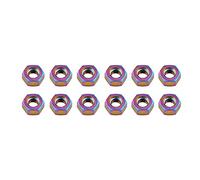 Écrous hexagonaux, Écrous hexagonaux M5, M6 et M8 for vélo, moto voiture, fixation en titane, 3 couleurs(Rainbow)