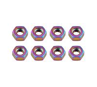 Écrous hexagonaux, Écrous hexagonaux M5, M6 et M8 for vélo, moto voiture, fixation en titane, 3 couleurs(8pcs Rainbow,M8)