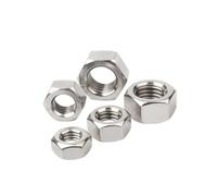 Écrous hexagonaux hexagonaux métriques DIN934 M1 M1.2 M1.4 M1.6 M2 M2.5 M2.6 M3 M3.5 M4 M5 M6 M8 304 écrou hexagonal en acier inoxydable(50Pcs,M1.6)