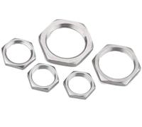 Écrous hexagonaux plats, Écrous de verrouillage fins hexagonaux femelles métriques en acier inoxydable 304, raccord tuyau, 10 pièces, argent M8-M63(M63x1.5)