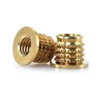 Écrous moletés en laiton, filetage, M2/M2.5/M3/M3.5/M4/M5/M6/M8/M10, bride d'injection sergé pressé à froid intégrée(003M3.5)