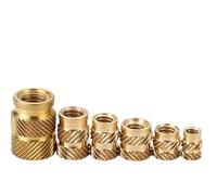 Écrous moletés en laiton fileté, 50 pièces écrous à pouce inserts filetés écrou double sergé moleté d'injection M2M3(M3 X D4.6 X L5.0)