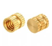 Écrous moletés en laiton massif, 100 pièces M2 OD 3,5 mm Hauteur: ~ 15 Écrou d'insertion fileté moleté Trou borgne intégré for composants d'impression 3D plastique(M2*10 * 3.5mm)