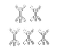 écrous papillon, Lot de 5 vis papillon en acier inoxydable - Vis à double tête for bricolage, machines et équipements électroniques(M6*45mm)