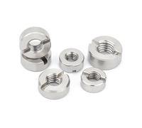 Écrous ronds fendus en acier inoxydable 304, Face d'extrémité avec rainure, écrou rond M3 M4 M5 M6 M8 M10 M12, 2 à 10 pièces (Color : Silver, Size : 10Pcs M5)