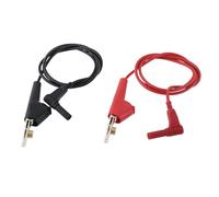 ECSiNG Lot de 2 Cordons de Test à 5 Voies Fiche Mâle 4 Mm Vers Pince Crocodile Perforante Compatible avec Fluke TL26A (0,7 M) (noir Et Rouge)