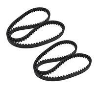 ECSiNG Lot de 2 courroies d'entraînement pour tondeuse à gazon HTD856-8M-12 compatible avec Stiga 105 Combi Deck 9585-0165-01 107 dents 8 mm Pas de dents 12 mm Largeur 856 mm Circonférence Noir