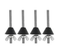 ECSiNG Lot de 4 charnières de WC en acier inoxydable et caoutchouc M6 x 70 mm