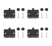 ECSiNG Lot de 4 interrupteurs noirs à réinitialisation automatique avec vis 33 x 23 x 10 mm 1 A 250 V pour contrôle de porte d'armoire domestique