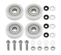 ECSiNG Lot de 4 Roues de Porte Coulissante de Serre 21 Mm Kit de Remplacement en Nylon avec Boulons Et écrous Rouleaux de Porte de Douche Remplacement de Rouleau en Verre