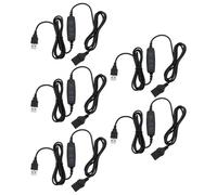 ECSiNG Lot de 5 Variateurs d'intensité pour Bande LED DC5 V avec Rallonge USB Femelle Vers Mâle à 3 Boutons 10 Vitesses pour Lampe Bureau Plafonnier