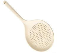 Écumoire à fente - Grande cuillère en maille de silicone - Passoire à huile pour hotpot wok - Ustensile de qualité alimentaire - 36,8 cm (blanc)