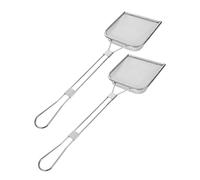 Écumoire à Graisse en Acier Inoxydable, 2 Pièces, Maille Fine | Longue Poignée, Panier Large, Trou Suspendre, pour Huile de Friture et Écumage de Bouillon