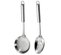 Écumoire de cuisine - Passoire à huile à long manche - Cuillère à graisse en métal | Pour légumes, viande, pâtes, nouilles, aliments chauds, friture, cuisine