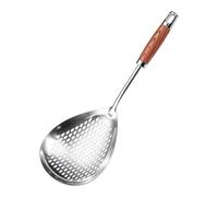 Écumoire De Cuisson - Outil De Vidange D'huile Polyvalent Et Robuste En Acier Inoxydable | Écumoire À Frire Avec Manche En Bois Pour Les Cuisiniers À Domicile, Boulettes De Frites De Poulet Frit