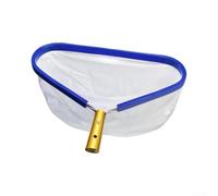 Écumoire de piscine avec cadre en aluminium pour nettoyer les feuilles, les débris, les bassins, les spas, les fontaines, 41 x 33 cm, bleu (rouge)