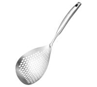 Écumoire en acier inoxydable 304, grande cuillère passoire de cuisine avec manche long, conception monobloc, 38,3 x 14,5 cm, 215 g pour friture, pâtes, légumes et égouttage facile