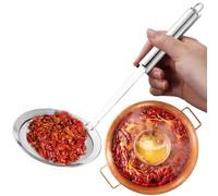 Écumoire en acier inoxydable | Cuillère de cuisine en acier inoxydable, filtre à huile à mailles fines, louche antirouille pour graisse, mousse, jus, nouilles, soupe, lait de soja
