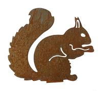 Écureuil Rouillé Décoratif Jardin 25x21cm Fer(25 * 21 cm) | Silhouette charmante, style rustique, s'intègre aux plantes vertes, pour idéal terrasse et maison