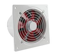 ECUTEE Ventilateur axial 220 V 100 W 250 mm Ventilateur axial de cuisine industriel en métal Ventilateur mural pour salle de bain, garage Blanc et rouge 1850 m³/h