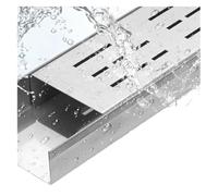 ECwtpndf Caniveau de Drainage pour allée, Ensemble de Drainage tranchée en Acier Inoxydable 100x(3,5-15) x(3-8) cm(100x3.5x3cm/39.4x1.4x1.2in)