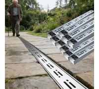 ECwtpndf Caniveau de Drainage pour allée, Kit de Drainage Canal en Acier Inoxydable 304, 1,4 à 8 po Large, passerelle Patio(9pack,15x8cm/5.9x3.1inch)