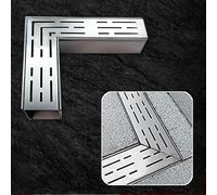 ECwtpndf Caniveau de Drainage pour allée, Kit de Drainage Canal en Acier Inoxydable 304, 1,4 à 8 po Large, passerelle Patio(#1connectors,5x3cm/2x1.2inch)
