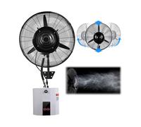 ECwtpndf Ventilateur mural rafraîchissant, Ventilateur brumisateur mural oscillant, 3 vitesses, 40 L, extérieur, 71-81 cm