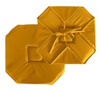 ED ENJOY HOME Galette de Chaise à Rabat, 40x40 cm, Jaune Moutarde, avec Nouettes, 100% Polyester, Tissu Certifié Oeko-TEX, Satinée, Collection Basic
