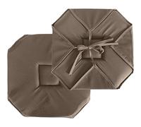 ED ENJOY HOME Galette de Chaise à Rabat, 40x40 cm, Marron Vison, avec Nouettes, 100% Polyester, Tissu Certifié Oeko-TEX, Satinée, Collection Basic