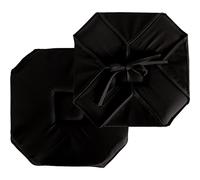 ED ENJOY HOME Galette de Chaise à Rabat, 40x40 cm, Noir, avec Nouettes, 100% Polyester, Tissu Certifié Oeko-TEX, Satinée, Collection Basic