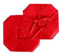 Galette de chaise à rabats et nouettes Rouge 40x40 cm