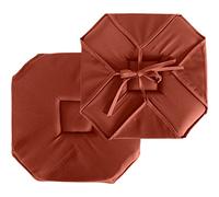 ED ENJOY HOME Galette de Chaise à Rabat, 40x40 cm, Rouge Terre Cuite, avec nouettes, pour Chaise Cuisine Salle à Manger, Satinée, Collection Basic