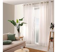 ED ENJOY HOME Rideau avec Œillets argentés, 135x240cm, Blanc, 100% Coton, Tissu Certifié Oeko-TEX, Collection Panama