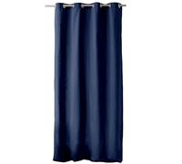 Enjoy – Rideau Panama uni 135x240 cm Bleu marine, 100% coton, œillets argentés, Oeko-TEX