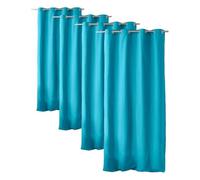 ED ENJOY HOME Rideau avec Œillets argentés, 135x240cm, Bleu Turquoise, 100% Coton, Tissu Certifié Oeko-TEX, Collection Panama (Lot de 4)