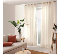 ED ENJOY HOME Rideau avec Œillets argentés, 135x240cm, Ecru, 100% Coton, Tissu Certifié Oeko-TEX, Collection Panama