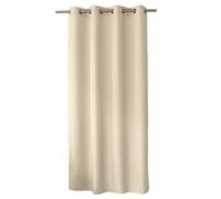 ED ENJOY HOME Rideau Décoratif à Œillets argentés, 140x240 cm, Ecru, 100% Polyester, Satiné, Collection Basic