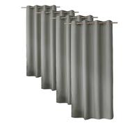 ED ENJOY HOME Rideau Décoratif à Œillets argentés, 140x240 cm, Gris Clair, 100% Polyester, Satiné, Collection Basic (Lot de 4)