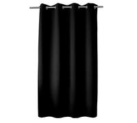 ED ENJOY HOME Rideau Obscurcissant avec Œillets argentés, Noir, 140x180cm, 100% Polyester, Tissu Certifié Oeko-TEX, Collection Réglisse