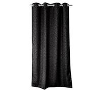 Generique – Rideau occultant Natté à œillets, 140x240 cm, 100% polyester, Oeko-TEX, noir