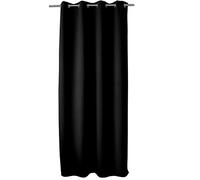 ED ENJOY HOME Rideau Occultant avec Œillets argentés, Noir, 140x240cm, 100% Polyester, Tissu Certifié Oeko-TEX, Collection Réglisse