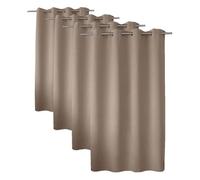 ED ENJOY HOME Rideau Occultant avec Œillets argentés, Panneau Rideau Court, Beige Naturel, 140x180cm, 100% Polyester, Tissu Certifié Oeko-TEX, Collection Réglisse (Lot de 4)