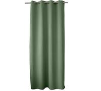 ED ENJOY HOME Rideau Occultant avec Œillets argentés, Vert Kaki Clair, 140x240cm, 100% Polyester, Tissu Certifié Oeko-TEX, Collection Réglisse