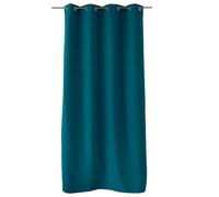 ED ENJOY HOME Rideau Thermique Occultant avec Œillets, Bleu Canard, 135x240cm, 100% Polyester, Velours Tramé, Doublure Polaire, Collection Nordica