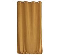 ED ENJOY HOME Rideau Velours avec Œillets argentés, Jaune Moutarde, Grande Hauteur, 140x260cm, 100% Polyester, Tissu Certifié Oeko-TEX, Collection Calin