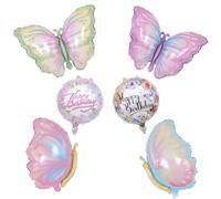 ED-Lumos Lot de 6 ballons en aluminium réutilisables pour fête, décoration d'anniversaire, fête prénatale, anniversaire de mariage, ballons métalliques brillants réutilisables, gonflage facile