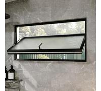 ed s Fenêtre de salle de bain pivotante à 360°, fenêtre de rechange avec poignée, fenêtre encastrée rectangulaire pour Ga/bureau (100 x 45 cm / 39.4x17.7in)